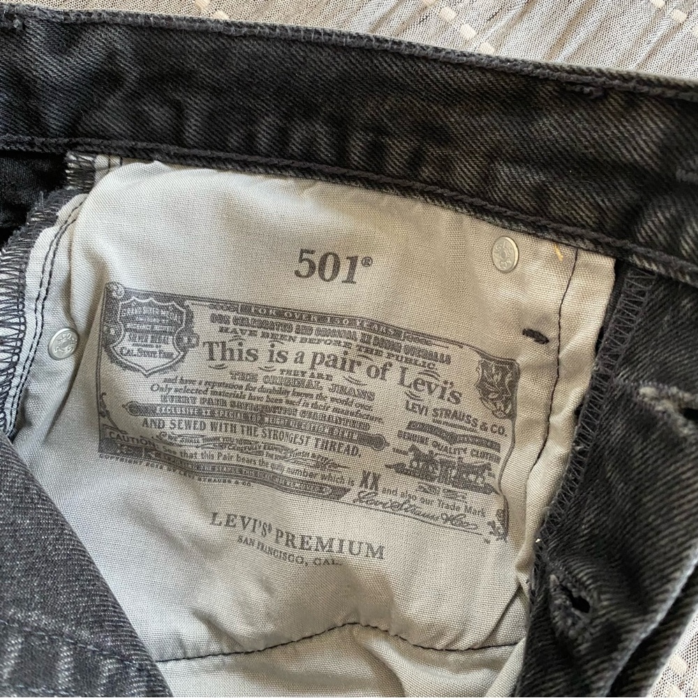 Levi’s 501 ‘90s Ankle Faded Black 100% Cotton Denim Jeans Straight 26 x 27 - Picture 4 of 11